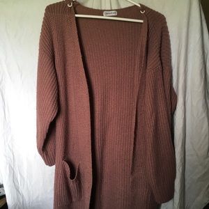 Warm purple knit cardigan
